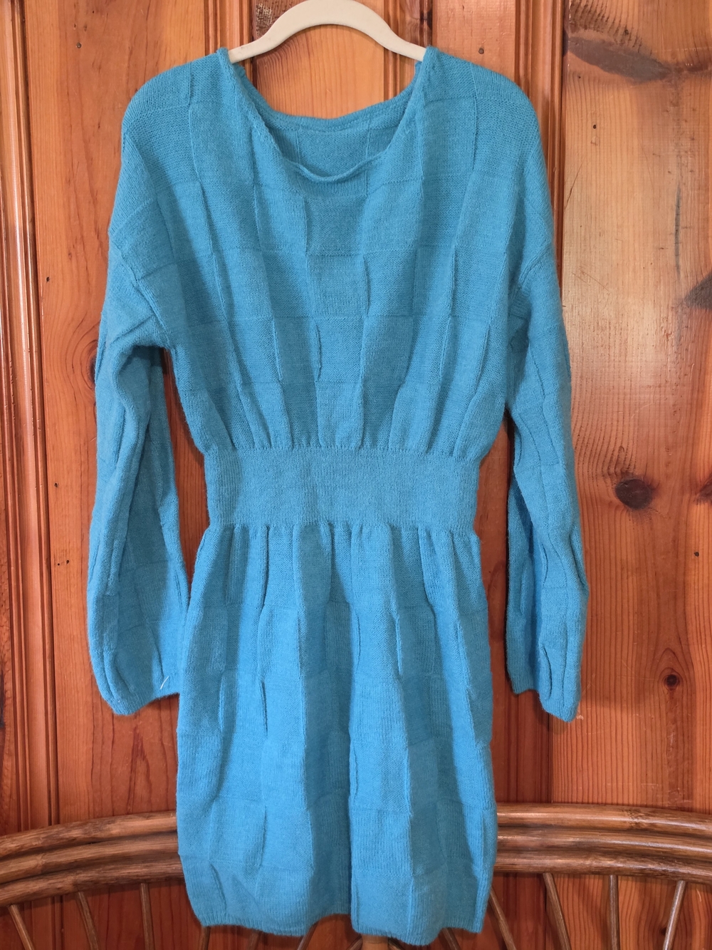 SHEIN Turquoise Blue Long Sleeve Sweater Dress